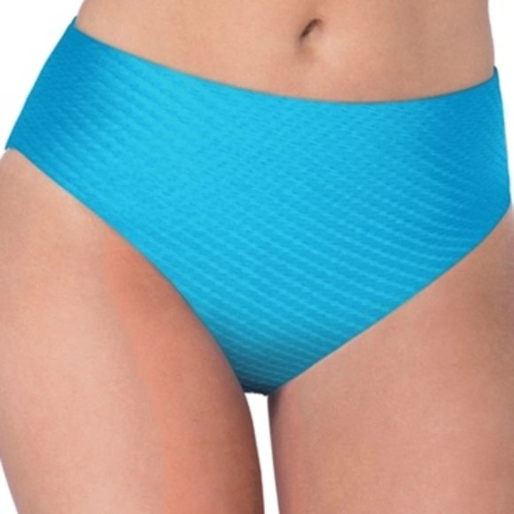 Profile by Gottex - Size 6 - Aqua Blue Seamless Textured Swimsuit Bottom - Picture 1 of 3
